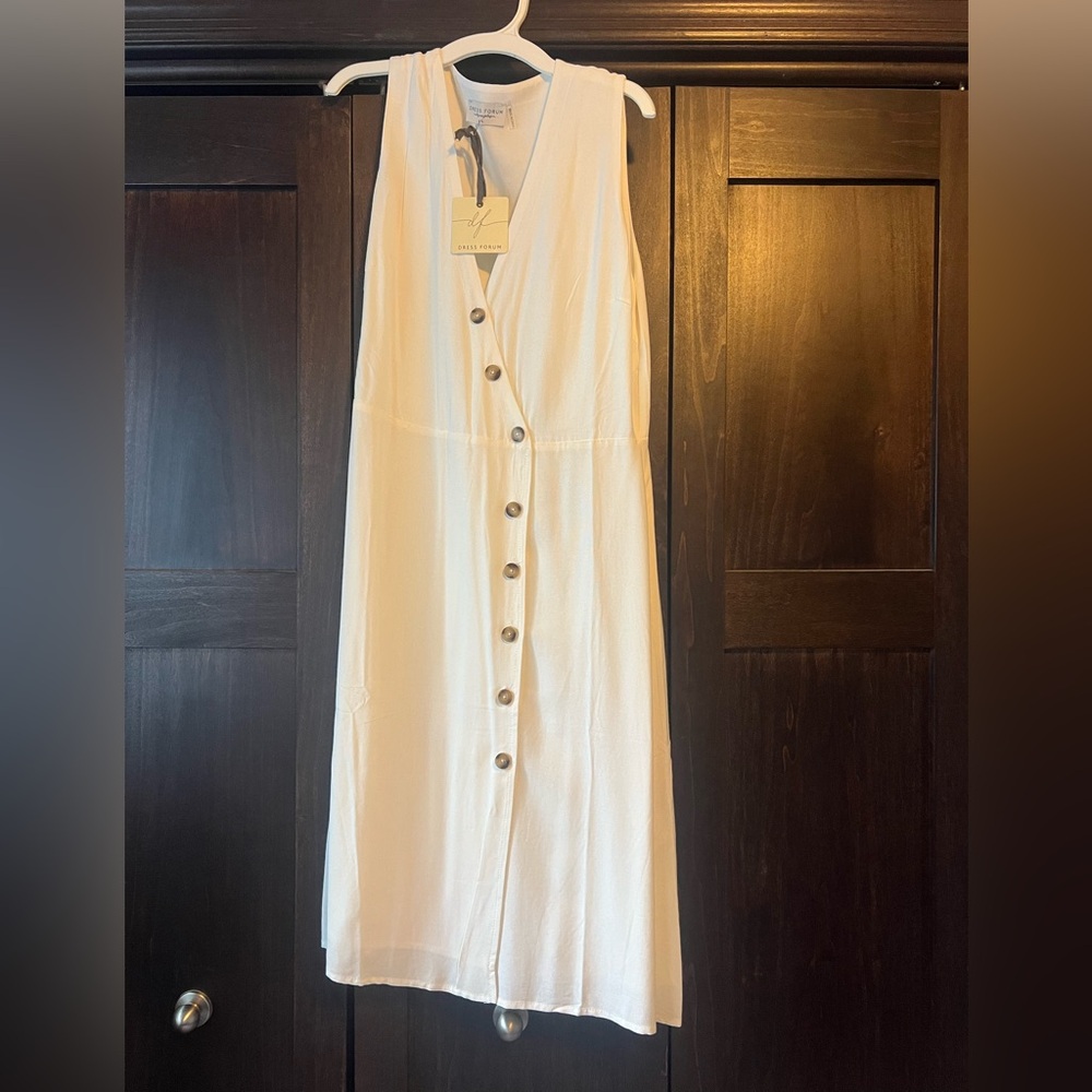 NWT White Button-down Dress Forum Dress